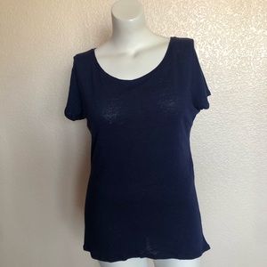 FITE LUXURY Basic Tee Shirt Top T-Shirt Short Sleeve Blue Size XL New